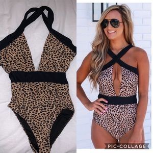leopard swimsuit NEW